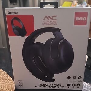 RCA Black Wireless Over-Ear Headphones with ANC